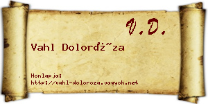 Vahl Doloróza névjegykártya